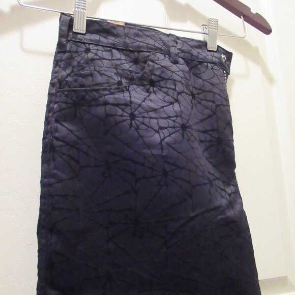 Vintage Black Velvet Spider Web Cobwebs Pants Sz 36 The Creative Brand Cykxtees - Picture 5 of 15